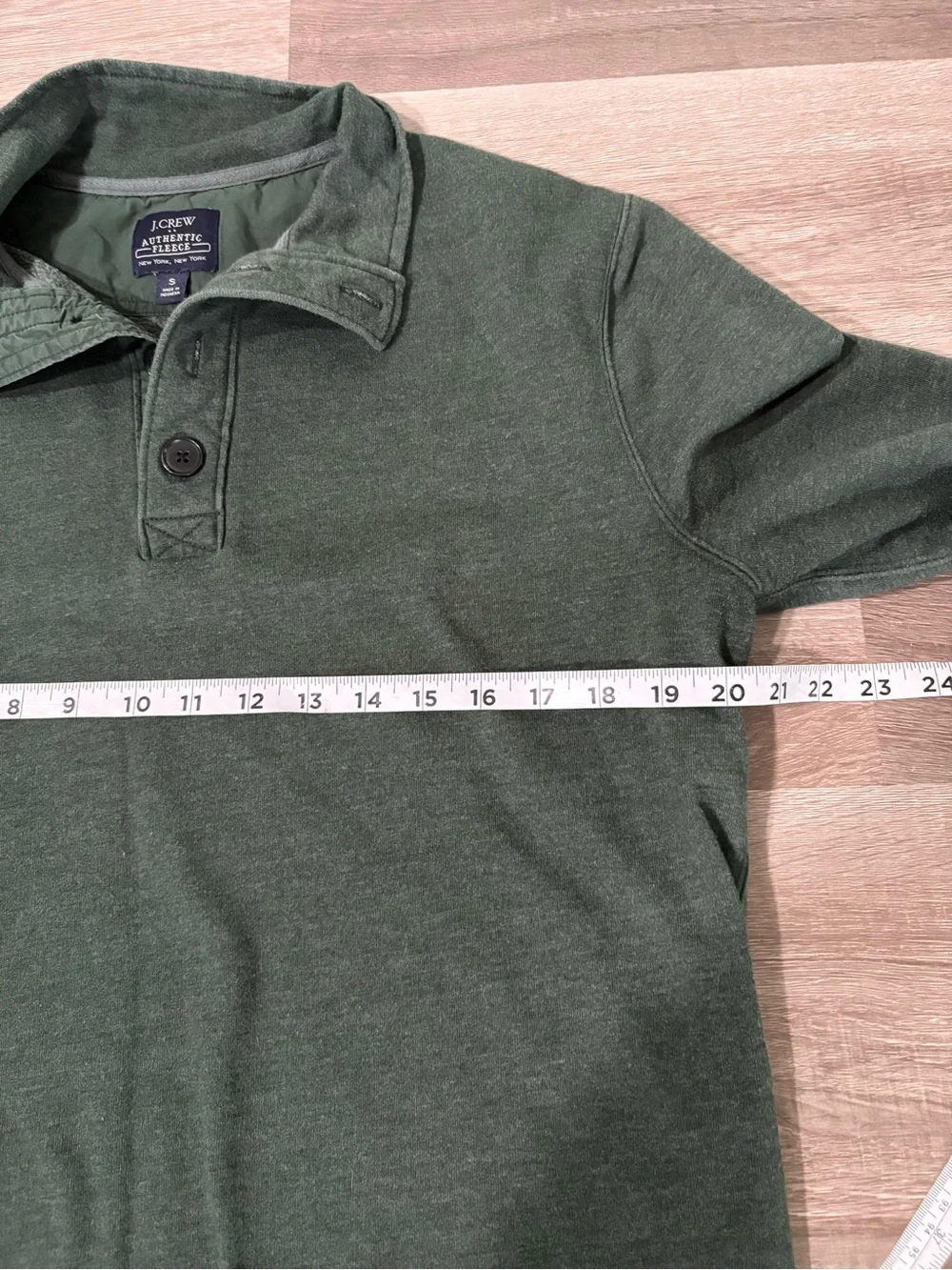 J. Crew Men’s Dark Green Button-Trim Pullover
